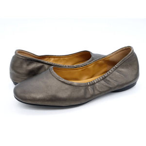 Ecco Ballet Flats Womens 8.5 Brown Leather Casual Slip On Shoes Round Toe EU 39